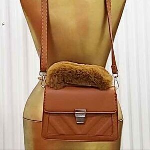 Most Wanted Faux Fur Handle Purse New